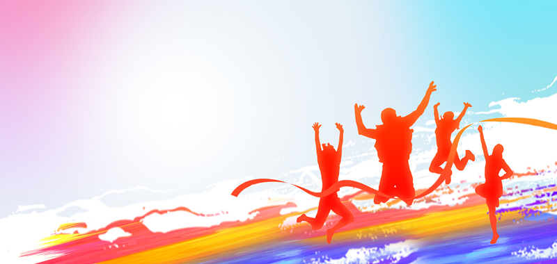 千庫網(wǎng)_五四青年節(jié)青年跳躍炫彩簡約青年節(jié)海報背景_背景編號6126871